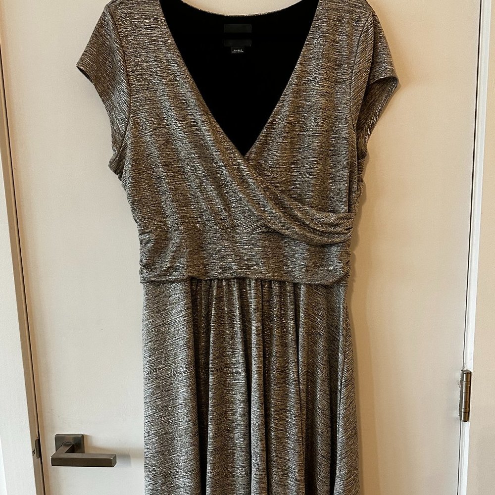 Anthropologie Maeve Tamara Silver Wrap Dress